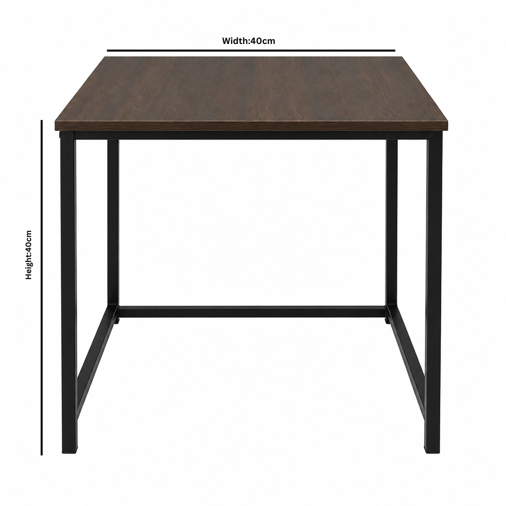 Wooden and Metal Coffee Table - 40×40cm