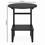 Wooden and Metal 2-Tier Side Table - 55×40cm