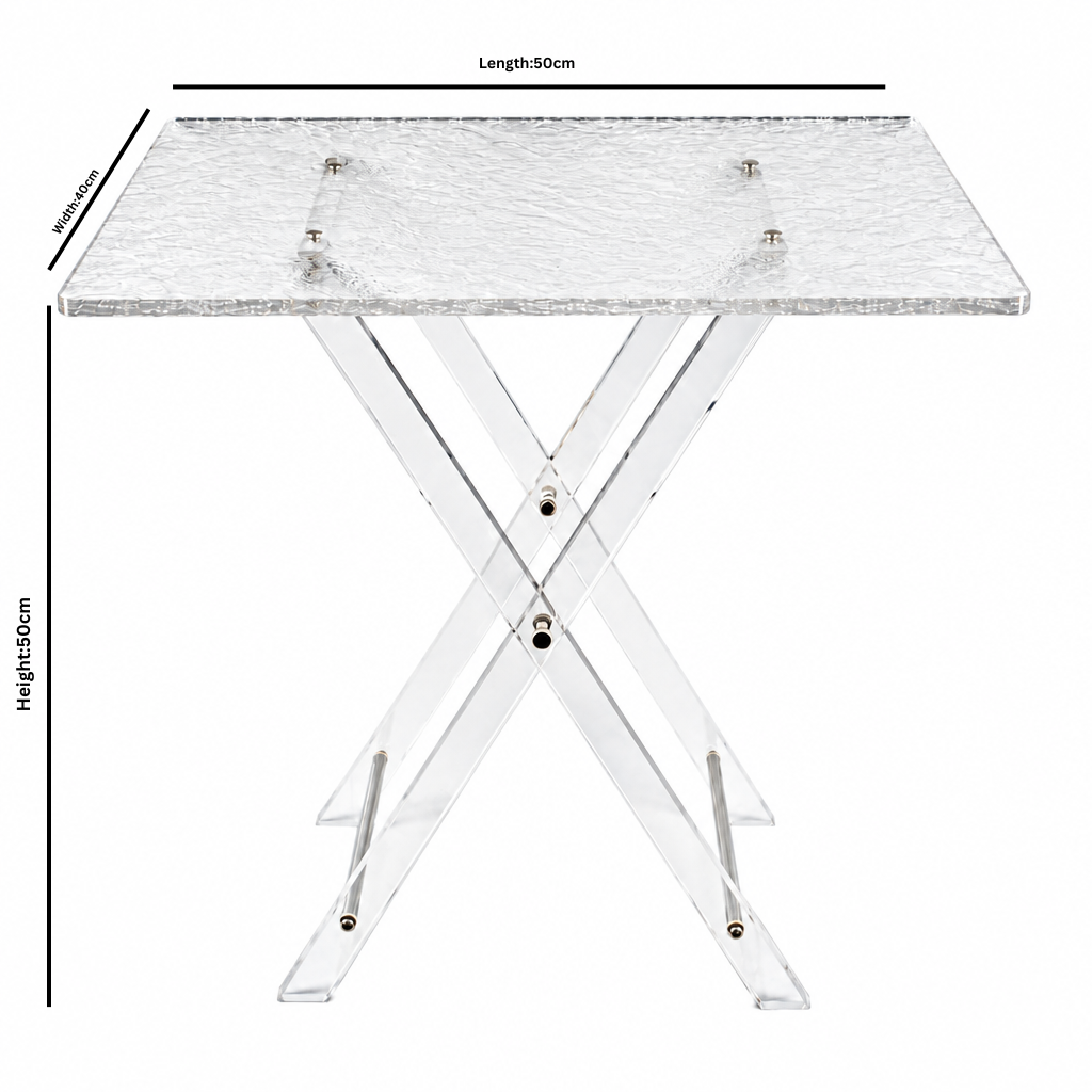 Pilsco Acrylic Folding Table 4 Piece Set - 50×50×40cm