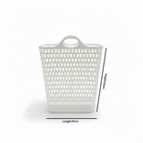 Plastic Laundry Basket with Handles – 53×47×25cm - Pink / White / Grey