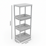 Plastic 3-Tier Storage Rack Light Grey - 80×32×22cm