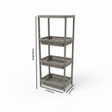 Plastic 3-Tier Storage Rack Taupe Grey - 80×32×22cm