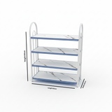4-Tier Wooden and Metal Shoe Rack White - 60×50×20cm