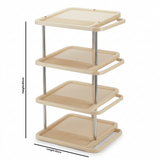 4-Layer Plastic Shoe Rack Beige - 65×30cm
