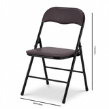 Metal Folding Chair with Dark Brown Seat – 80×40cm