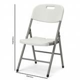 Metal and Plastic Folding Chair White with Grey - 85×40cm