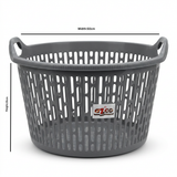 Azco Plastic Laundry Basket with Carry Handles Grey - 50×25cm