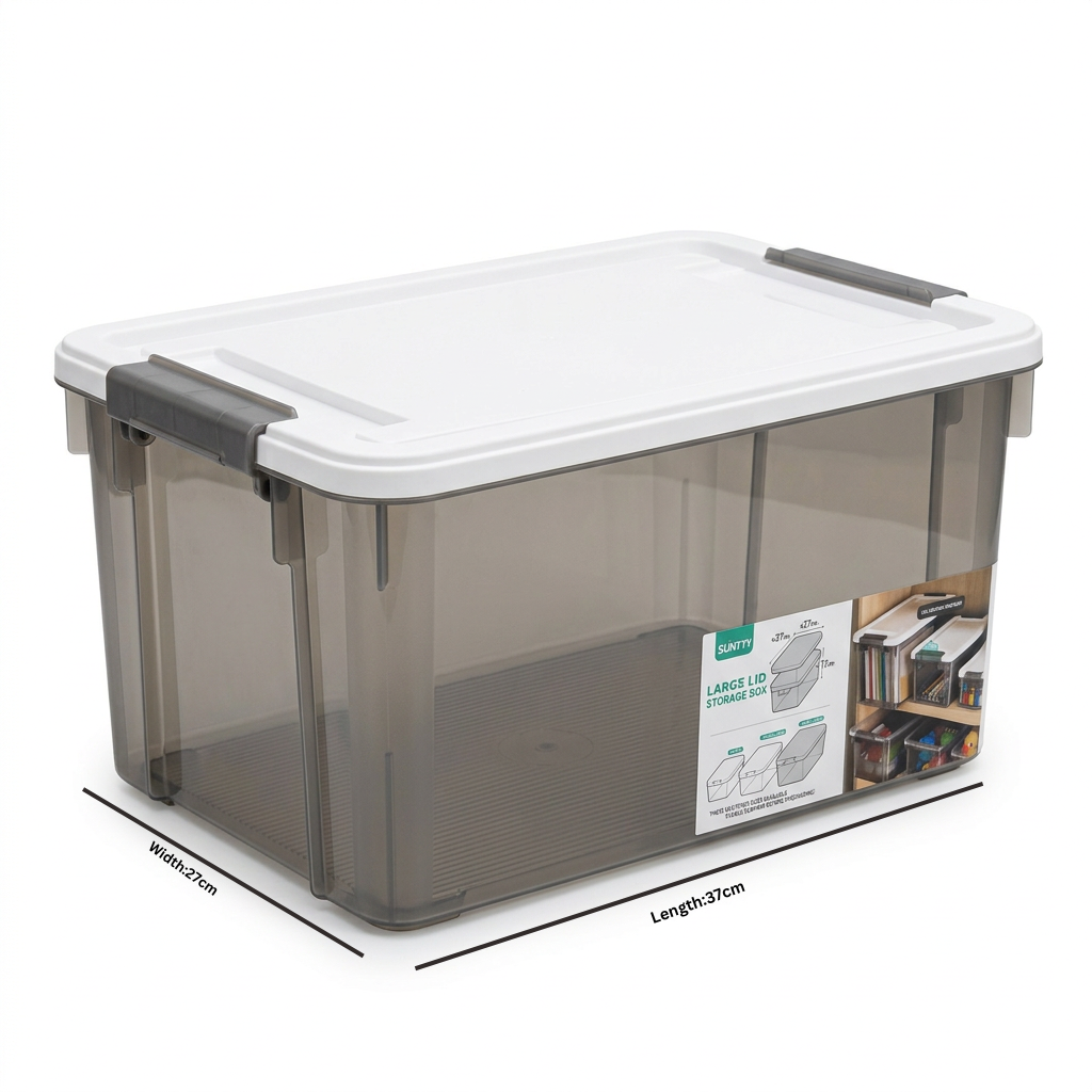 Sunty Plastic Storage Box with Lid - 37×27cm