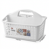 Plastic Handy Storage Basket with Carry Handle White – 32×20cm