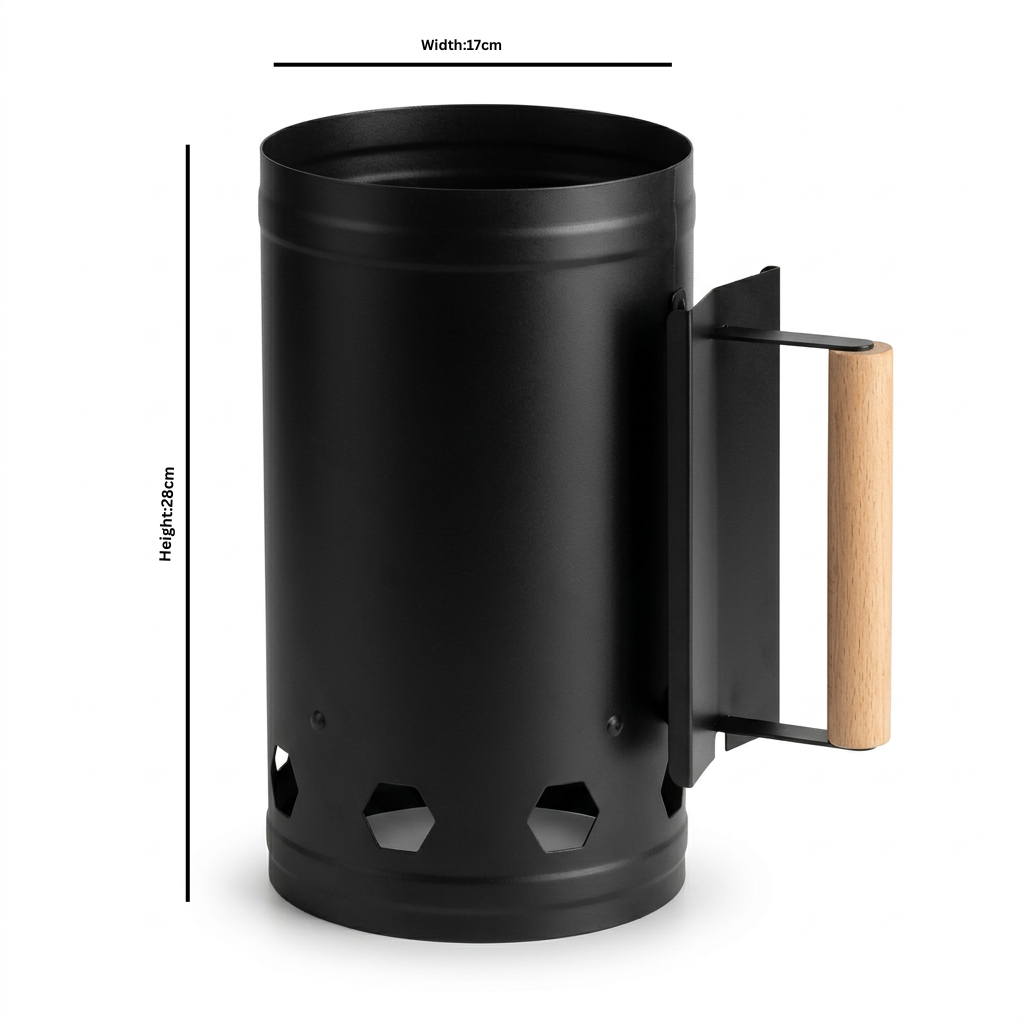 Metal Charcoal Chimney Starter with Handle - 28×17cm