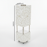 White Plastic-Coated & Silver Stainless Steel Incense Burner - 80×23cm
