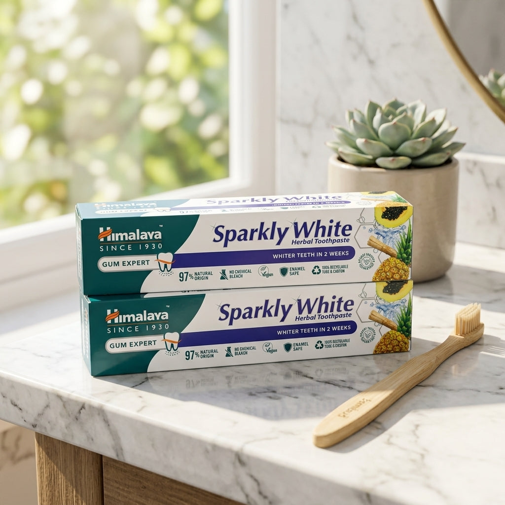 Himalaya Sparkly White Gum Expert Herbal Toothpaste, 100 ml × 2