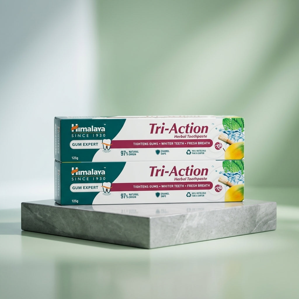 Himalaya Gum Expert Tri-Action Herbal Toothpaste, 125 g × 4