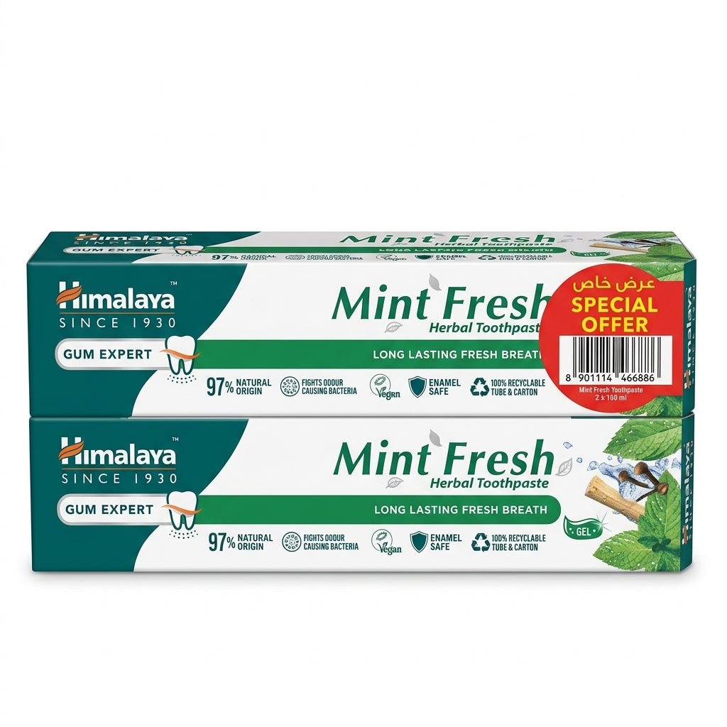 Himalaya Gum Expert Mint Fresh Herbal Toothpaste, 100 ml × 2