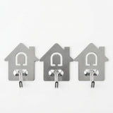 Kitchenmark Stainless Steel House-Shaped Multi Hooks, Silver, 3-Piece Set