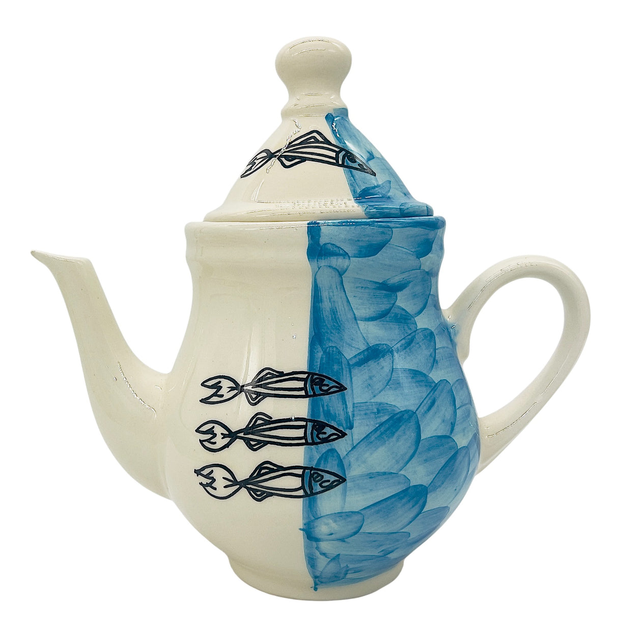 AKDC Ceramic Coffee Pot with Lid 22cm*22cm, Sardine Blue