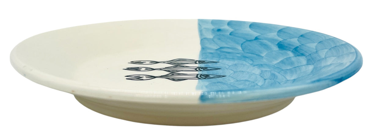 AKDC Round Ceramic Plate 20.5cm*3cm, Sardine Blue