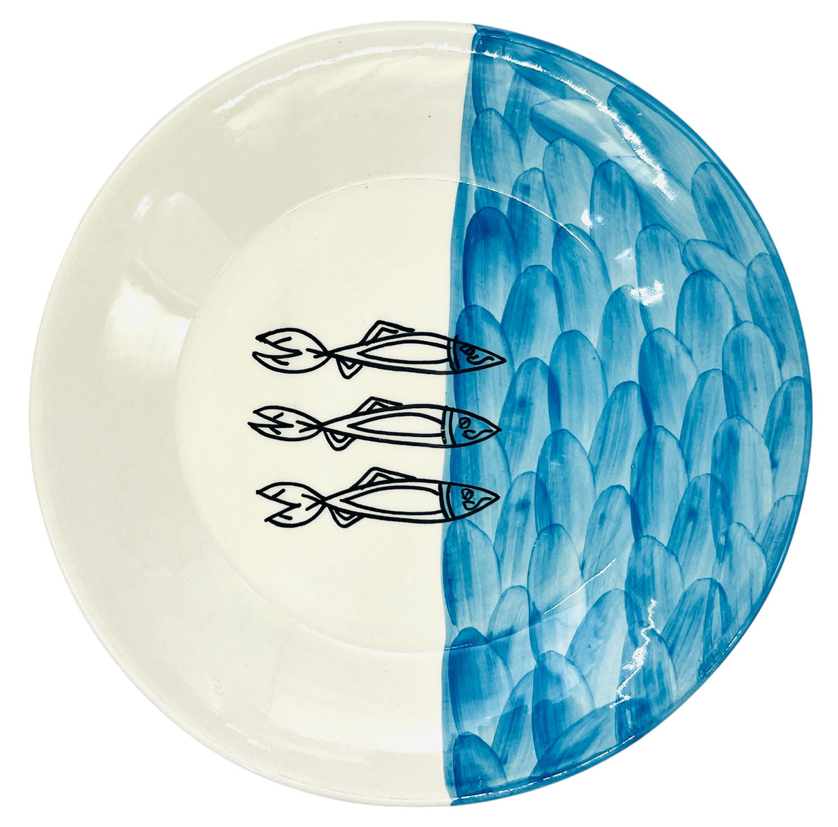 AKDC Round Ceramic Plate 28cm*3.5cm, Sardine Blue