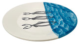 AKDC Round Ceramic Plate 24cm*3.5cm, Sardine Blue