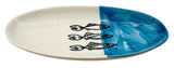 AKDC Oval Ceramic Plate 20cm*9.5cm*2.5cm, Sardine Blue