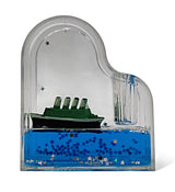 AKDC Acrylic Pen Holder with Floating Boat Design – Stylish Desk Organizer & Decorative Piece, 9×8 cm