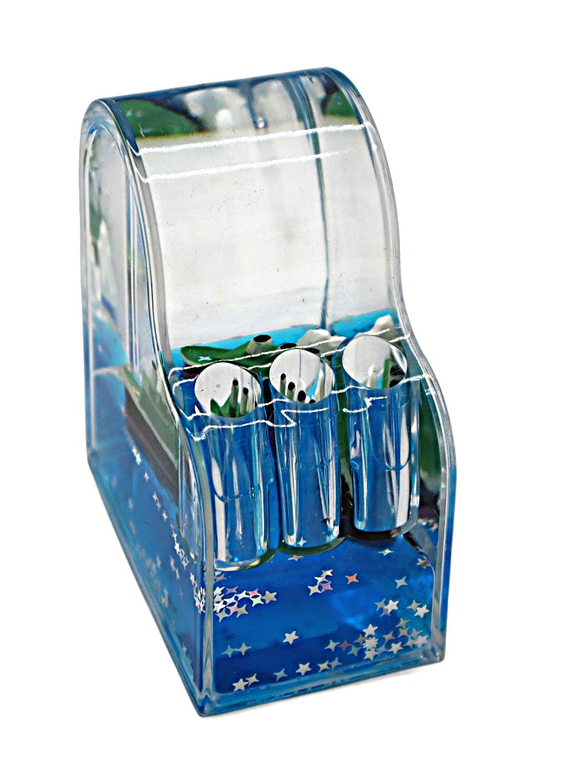 AKDC Acrylic Pen Holder with Floating Boat Design – Stylish Desk Organizer & Decorative Piece, 9×8 cm