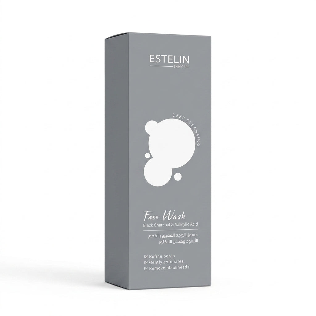 Estelin Black Charcoal & Salicylic Acid Deep Cleansing Face Wash – 80g