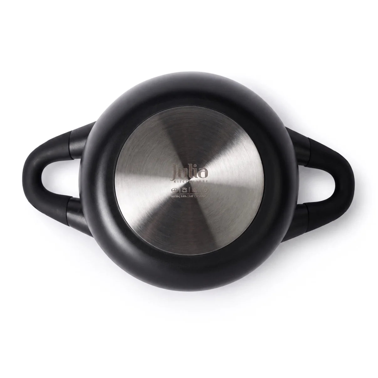 Julia Black Tec Casserole 24cm with Lid - Black - Titanium Non-Stick