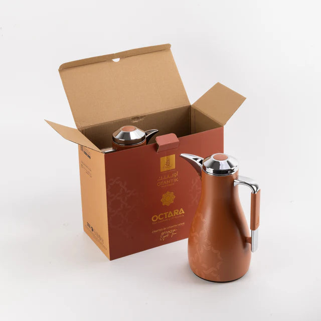 Otantik Octara - Vacuum Flask / Thermos (Set of 2)- Orange & Silver