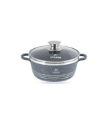 Life Smile 20cm Oven-Safe Granite Coating Cooking Pot with Glass Lid Beige/Black/Gray