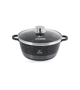 Life Smile 24cm Oven-Safe Granite Coating Cooking Pot with Glass Lid Beige/Black/Gray