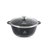 Life Smile 32cm Oven-Safe Granite Coating Cooking Pot with Glass Lid Beige/Black