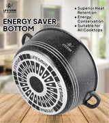 Life Smile 32cm Oven-Safe Granite Coating Cooking Pot with Glass Lid Beige/Black