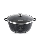 Life Smile 36cm Oven-Safe Granite Coating Cooking Pot with Glass Lid Beige/Black/Gray