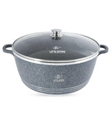Life Smile 44cm Oven-Safe Granite Coating Cooking Pot with Glass Lid Beige/Black/Gray