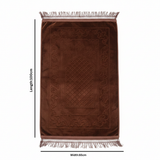 Soft Velvet Prayer Mat - 100 × 65 cm - Brown / Red / Blue