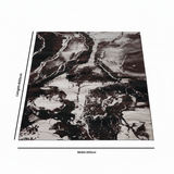 Kirstal Brown & White Polyester Abstract Marble Carpet Made in Turkey - 300 x 400 cm