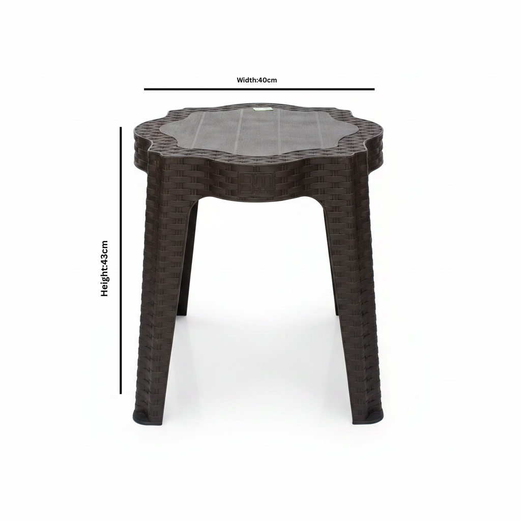 Sephora Plastic Coffee Table –  43×40 cm - Brown / Grey