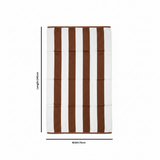 BTC Bath Towel Brown & White Striped - 70×140cm