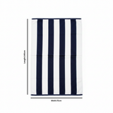 BTC Bath Towel Navy Blue & White Striped - 70 x 140cm