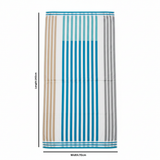 BTC Bath Towel Turquoise Blue & White Striped - 70×140cm