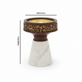 Cream & Brown Chalk Incense Burner - 9×6.5 cm