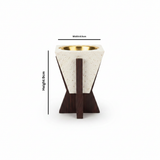 Cream & Brown Chalk Incense Burner - 9×6.5 cm