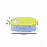 SBC Blue & Green 2-Section Stainless Steel Lunch Box with Spoon – 23×16cm