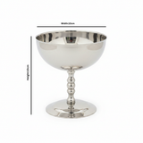 Silver Stainless Steel Ice Cream Bowl with Stem - 10×10 cm