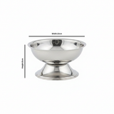 Silver Stainless Steel Ice Cream Cup with Pedestal Base – 10×5 cm