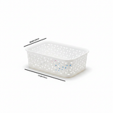 Exclusive Plastic Storage Basket - 20×14 cm - White / Dark Brown