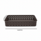 Exclusive Multipurpose Plastic Basket Tray - 35×26cm - Dark Brown / White