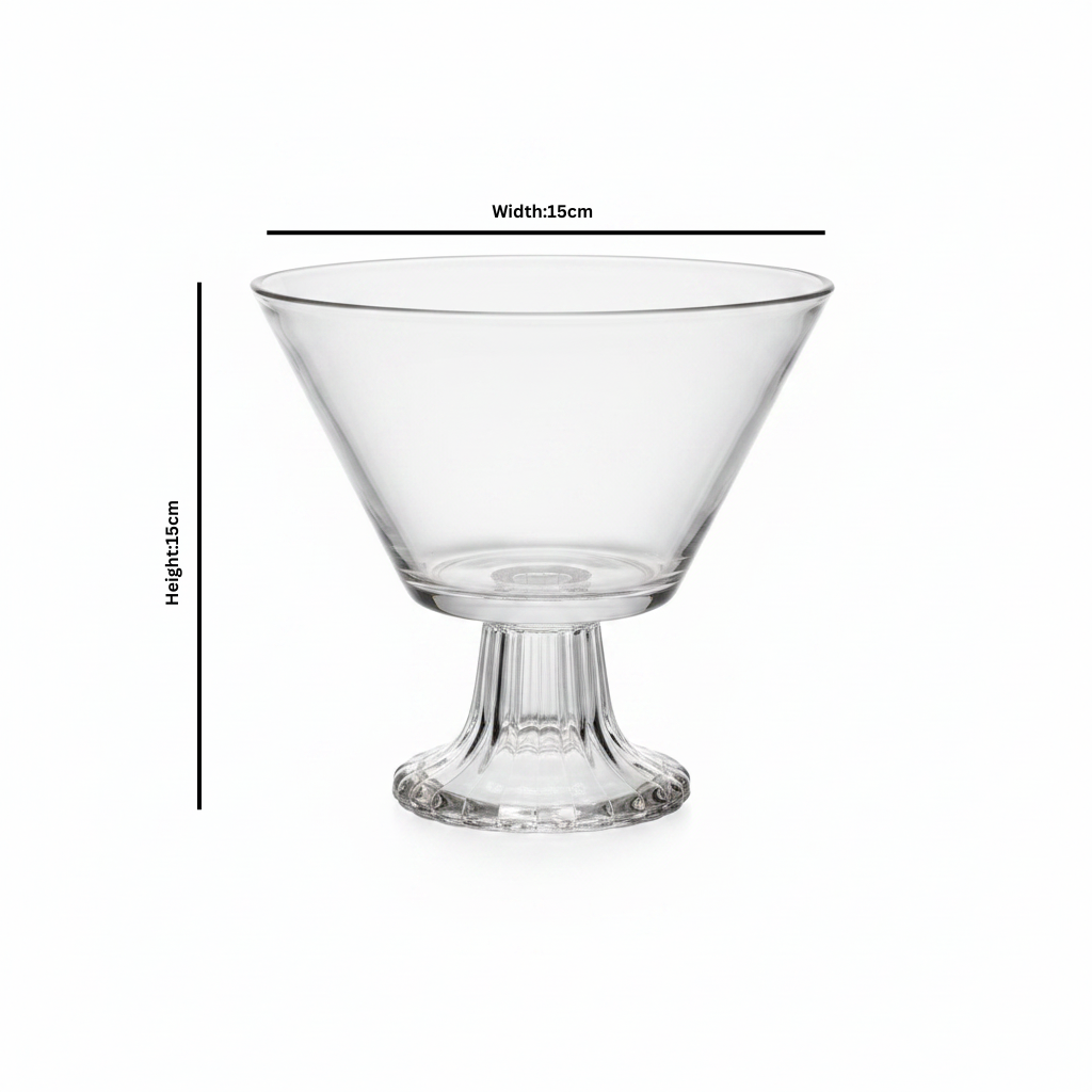 Crystal Glass Footed Candy Bowl - 15×15 cm