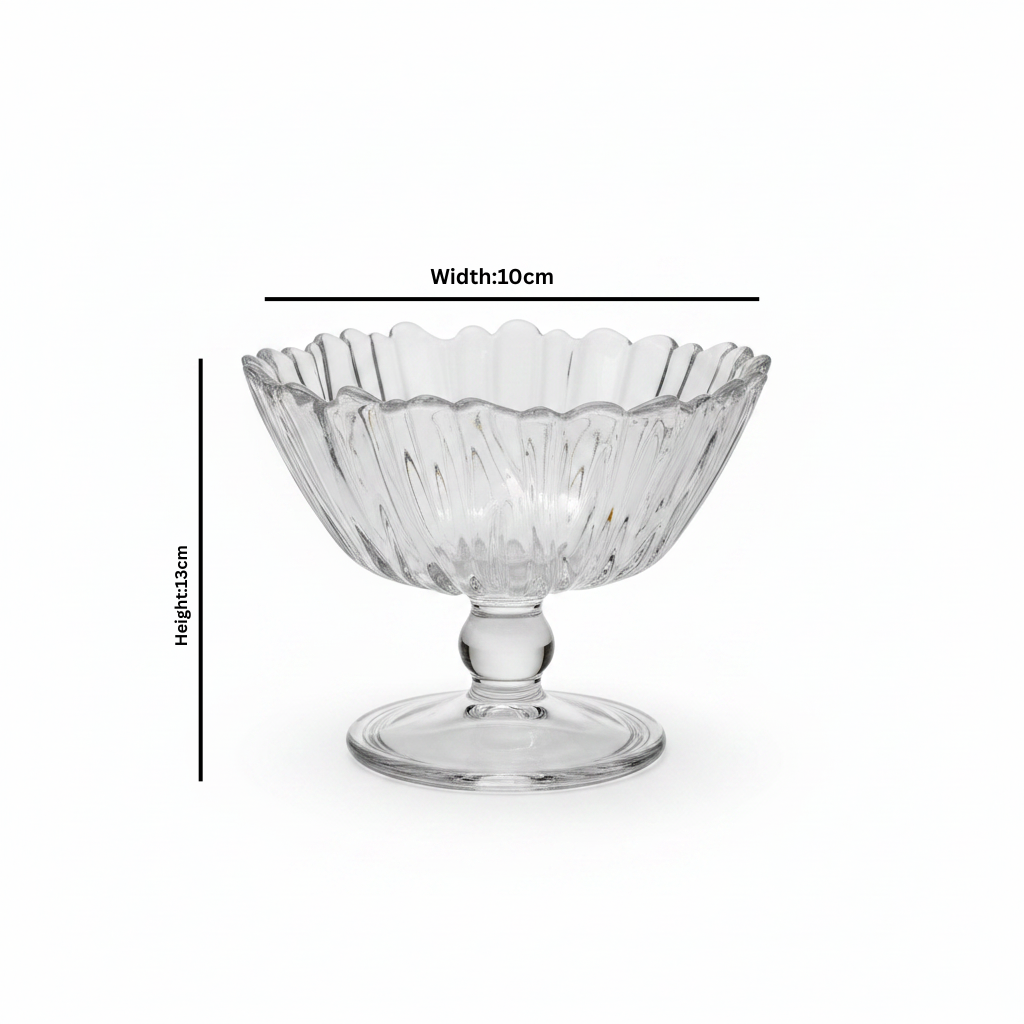 Aurora Glass Footed Candy Bowl - 10×13 cm